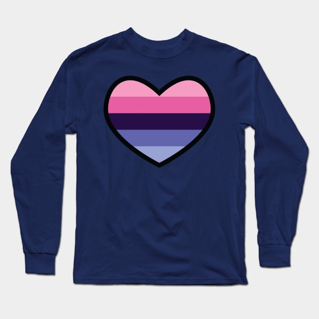 Omnisexual Flag Heart Long Sleeve T-Shirt by deadbeatprince typography